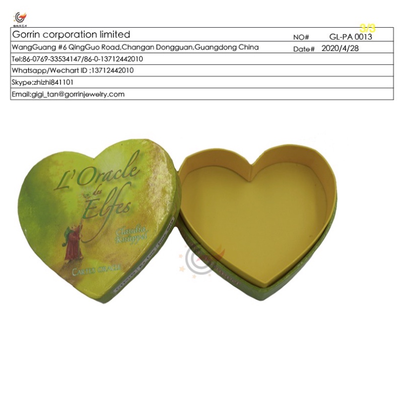 GL-PA0013 Cutie de hârtie cu formă cardiacă